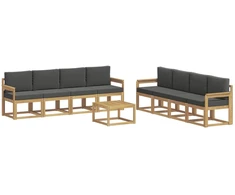 Lauko sofos komplektas su pagalve 9 pcs Balta ir antracito