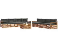 Lauko sofos komplektas su pagalve 9 pcs Natūralus ir antracitas