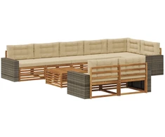 Lauko sofos komplektas su pagalve 9 pcs