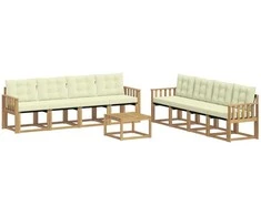 Lauko sofos komplektas su pagalve 9 pcs Balta ir kreminė