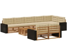 Lauko sofos komplektas su pagalve 9 pcs