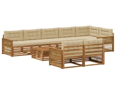 Lauko sofos komplektas su pagalve 9 pcs