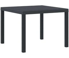 Sodo stalas Antracitas 100 x 100 x 73 cm poliratanas