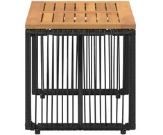 Lauko stalas Juoda ir Ruda 80 x 40 x 40 cm poliratanas
