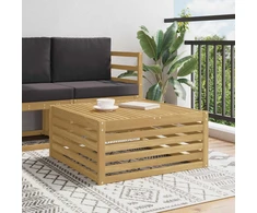 Lauko stalas Kietos akacijos mediena Balta 79 x 79 x 37 cm