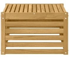 Lauko stalas Kietos akacijos mediena Balta 59 x 59 x 37 cm