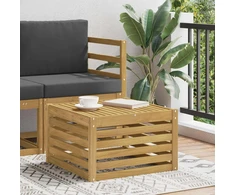 Lauko stalas Kietos akacijos mediena Balta 59 x 59 x 37 cm