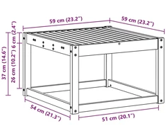 Lauko stalas Kietos akacijos mediena Balta 59 x 59 x 37 cm