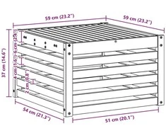 Lauko stalas Kietos akacijos mediena Natūrali 59 x 59 x 37 cm