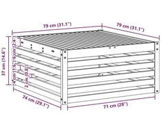 Lauko stalas Kietos akacijos mediena Natūrali 79 x 79 x 37 cm