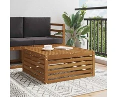 Lauko stalas Kietos akacijos mediena Natūrali 79 x 79 x 37 cm