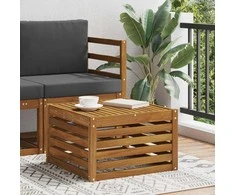 Lauko stalas Kietos akacijos mediena Natūrali 59 x 59 x 37 cm