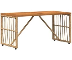 Lauko stalas Natūrali 80 x 40 x 40 cm Plienas ir poli ratanas