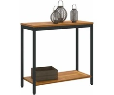 Lauko stalas su saugykla Natūrali ir juoda 80 x 35 x 75 cm