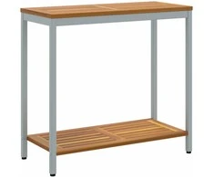 Lauko stalas su saugykla Natūrali ir pilka 80 x 35 x 75 cm