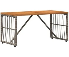 Lauko stalas Pilka 80 x 40 x 40 cm Plienas ir poli ratanas
