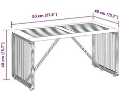 Lauko stalas Pilka ir ruda 80 x 40 x 40 cm poliratanas