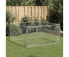 Lauko šunų voljeras su durelėmis, 2x2x1 m, cinkuotas plienas