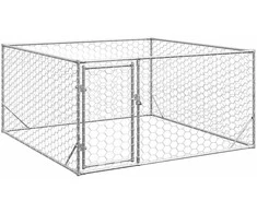Lauko šunų voljeras su durelėmis, 2x2x1 m, cinkuotas plienas