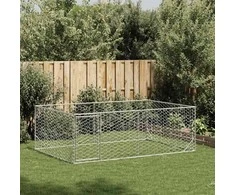 Lauko šunų voljeras su durelėmis, 3x2x1 m, cinkuotas plienas