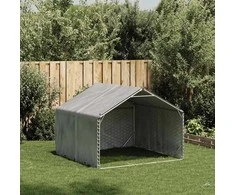 Lauko šunų voljeras su stogeliu, 2x2x1,5 m, cinkuotas plienas