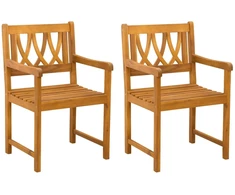 Lauko suolas 2 pcs Natūrali 56 x 55,5 x 90 cm