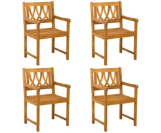 Lauko suolas 4 pcs Natūrali 56 x 55,5 x 90 cm