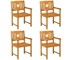 Lauko suolas 4 pcs Natūrali 56 x 55,5 x 90 cm
