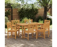 Lauko suolas 6 pcs Natūrali 56 x 55,5 x 90 cm