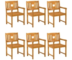 Lauko suolas 6 pcs Natūrali 56 x 55,5 x 90 cm