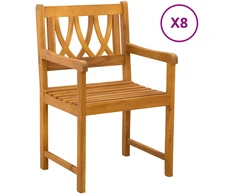 Lauko suolas 8 pcs Natūrali 56 x 55,5 x 90 cm