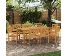 Lauko suolas 8 pcs Natūrali 56 x 55,5 x 90 cm