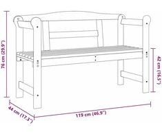 Lauko suolas Ruda 119 x 44 x 76 cm Kietos pušies mediena