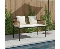Lauko suolas Bežė ir kreminė balta 117 x 54 x 74.5 cm