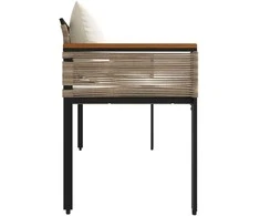 Lauko suolas Bežė ir kreminė balta 117 x 54 x 74.5 cm
