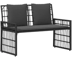 Lauko suolas Paprastas Juoda ir tamsiai pilka 116 x 55 x 82 cm