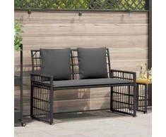 Lauko suolas Paprastas Juoda ir tamsiai pilka 116 x 55 x 82 cm