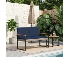 Lauko suolas Pilka ir tamsiai mėlyna 107 x 61 x 80 cm