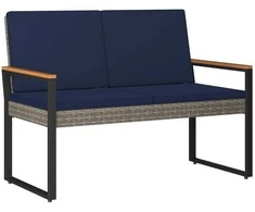 Lauko suolas Pilka ir tamsiai mėlyna 107 x 61 x 80 cm