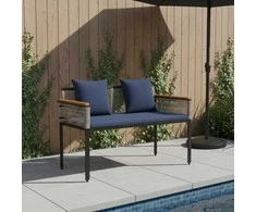 Lauko suolas Pilka ir tamsiai mėlyna 117 x 54 x 74.5 cm