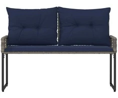 Lauko baldų komplektas Lauko suolas Pilkas ir tamsiai mėlynas 118 x 55 x 82 cm