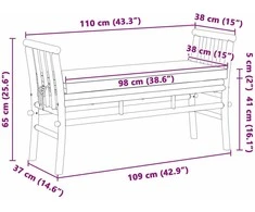 Sodo suolas su pagalve Ruda 110 x 38 x 65cm bambukas