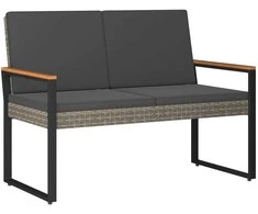 Lauko suolas su pagalve Pilka ir tamsiai pilka 107 x 61 x 80 cm