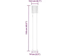 Lauko šviestuvai su išvedimu, 3vnt., juodi, 110cm, plienas