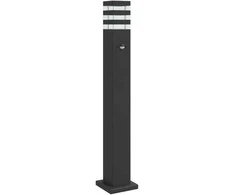 Lauko šviestuvas su jutikliu, juodas, 80cm, aliuminis