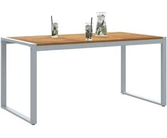 Sodo stalas Pilka 160 x 80 x 75 cm Kietos akacijos mediena
