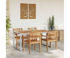 Sodo stalas Pilka 160 x 80 x 75 cm Kietos akacijos mediena