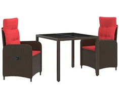 Lauko valgomojo komplektas 3 pcs poliratanas