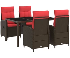 Lauko valgomojo komplektas 5 pcs poliratanas