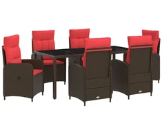 Lauko valgomojo komplektas 7 pcs poliratanas